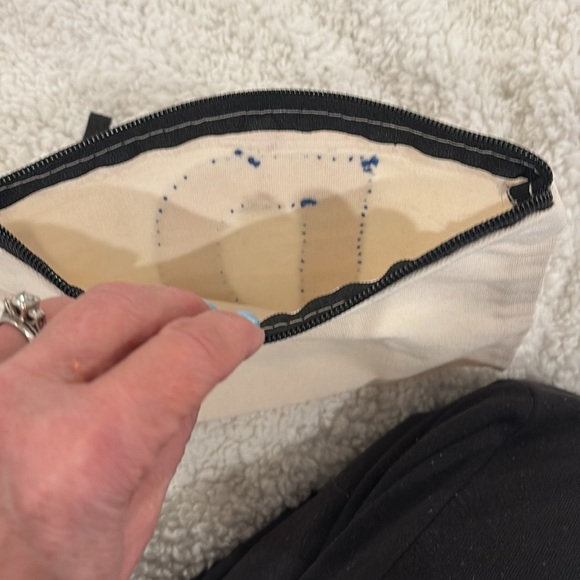 Canvas Pouch with Blue Floral 'D' - Picture 2 of 2